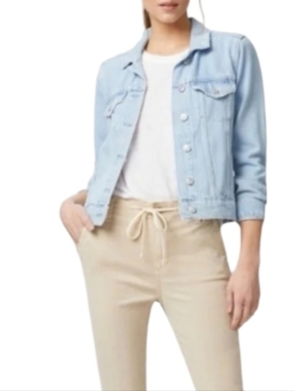 Club Monaco Women,s Light Blue Denim Jacket